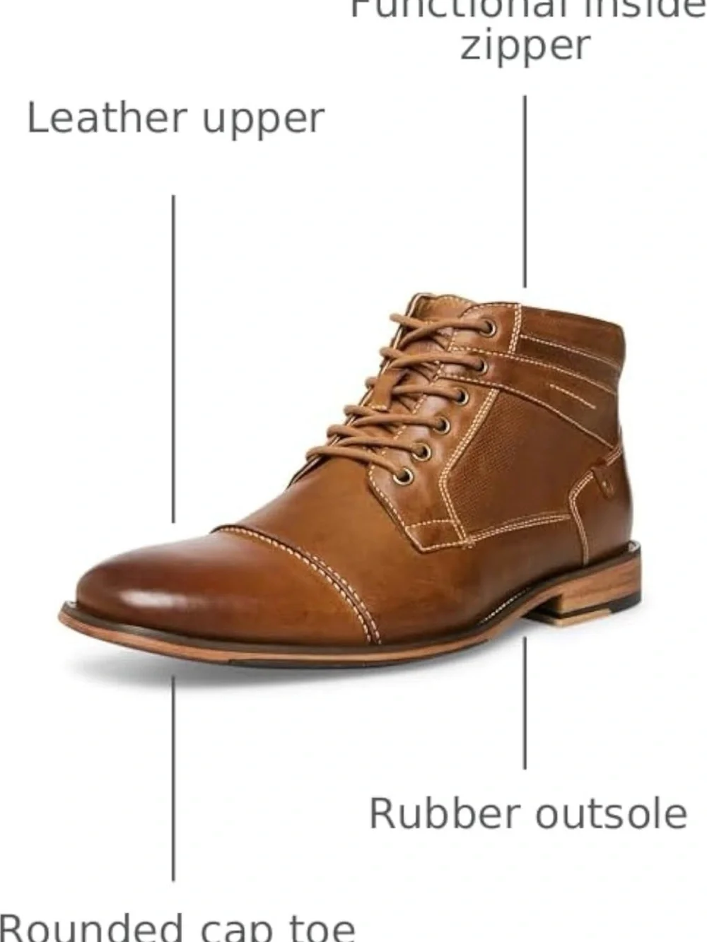 Steve Madden Men's Brown Leather Chukka Lace-Up Boot